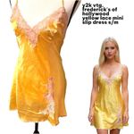 Frederick's of Hollywood Y2K 2000's rare vintage  yellow lace slip dress S/M Photo 2