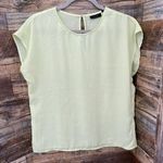 Halogen 𝅺 Top blouse SMALL Yellow Cap Sleeve casual NWT Photo 1