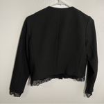 ZARA Basic Collection Lace Trim Crop Blazer Black S Photo 7