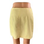 Club Monaco  Women's Cream Yellow Spotted Pola Dot Side Zip Mini Pencil Skirt 2 Photo 1