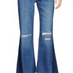 3x1  Higher Ground Gusset in Vasto Cropped Raw Hem Button Fly Flare Jeans Photo 0