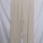 Love Riche Ivory High Waisted Linen Blend Lightweight Cropped Pants size large Photo 4
