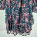 Band of Gypsies Band of the Free Green and Oxblood Paisley Boho Tiered Mini Dress NWT Size Small Photo 3