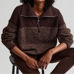 Varley Willard Half Zip True Knit Sweater Coffee Bean Brown XS Photo 0