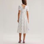 Rihoas White Lemon Fruit Square Neck Midi Dress Size L Photo 3