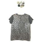 Anthropologie Moth Drawing Room Top Metallic Pullover Short Sleeve Sweater Med Photo 6