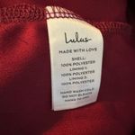 Lulus Sweet Amor Burgundy Tulle Swiss Dot Tiered Bustier Midi Dress Size M Photo 3