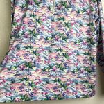Stella Parker Pink Top Large Long Sleeve 1/4 Zip Floral UPF Golf Hiking Stretch Blue Photo 4