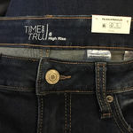 Time & Tru Women's Size 6 Dark Washed High Rise Shark Bite Hem Bermuda Shorts Photo 3