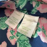 Lilly Pulitzer Elsa Silk Blouse Top Blue Green & Pink Flower Vines Sz S Small Photo 6