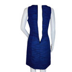 Loft  Dress Womens 0 Royal Blue Tweed Textured Fit & Flare Office Workwear Career Photo 4
