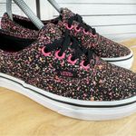 Vans Authentic Neon Paint Splatter Lace Up Sneakers Black Pink 5.5 Men 7 Women Photo 5