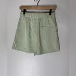 ZARA NWT High Waisted Trouser Pleated Shorts Sage Green Size S Photo 1