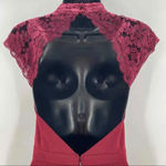 Lulu’s Crazy About You Burgundy Lace Backless Maxi Dress Women’s Size Small Red Photo 4
