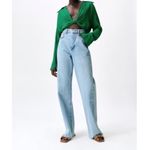 ZARA Square Toe Vegan Leather Gold Chain Slides in Brown Size 7.5 or 38 Photo 10