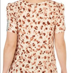 💥🆕 Como Blu Smocked All Over Print Short Sleeve Top M🆕 Brown Size M Photo 1