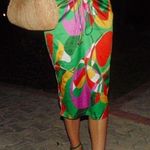 With Jean Naomi Satin Midi Skirt Geo Print Green Large Photo 0