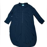 Maeve Anthropologie Ceycen Button Down Tunic Black Sz L Photo 6