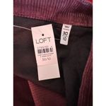 Loft NWT Corduroy Straight Leg High Rise Pants Women’s Size 30 Eggplant Purple Photo 7