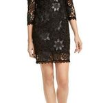 Nanette Lepore  Black Floral Lace Dress 6 NWT Photo 0