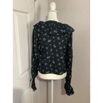 We Wore What  Black Ruffle Floral Long Sleeve Viscose Blouse Size S Photo 3