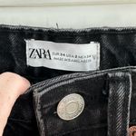 ZARA Classic Mom Fit High Rise Distressed Black Jeans Photo 7