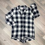 Victoria's Secret Victoria’s Secret Plaid‎ Flannel Shorts Sleep Romper Black White Small Photo 12