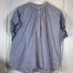 Uniqlo  Blue White Boxy Oversize Casual Short Sleeve Shirt Size XL EUC #5692 Photo 0