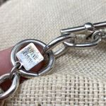Anne Klein Authentic Ribbed Heart Silver Tone Vintage 80's Necklace Link Toggle Photo 7