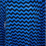 Shanley Chevron Mesh Back Casual Long Sleeve Top Hi Lo Hem Royal Blue Black M Size M Photo 0