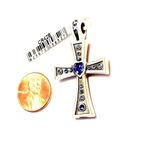 Silver cross‎ Pendant with Swarovski crystals Photo 2