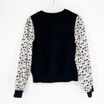 Anthropologie  Porridge Textured Puff Sleeve Sweatshirt S‎ Black Photo 2