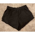 Young, Fabulous, and Broke YFB Black Linen Blend Raw Hem Izzy Shorts,XS Photo 2