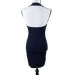 Almost Famous  Ruched Sleeveless Halter Dress Black White Medium NWT Photo 5