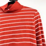 RE/DONE  Orange Striped Mock Neck Long Sleeve Shirt Top Small Photo 1