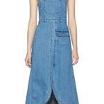 See By Chloe  Dress Womens 38 M Small Denim Pinafore Midi Overall Washed Indigo Photo 0