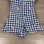 Unique Vintage Navy Gingham Floral Halter Tie Romper Style Swimsuit Sz.S/4 NWT Photo 12