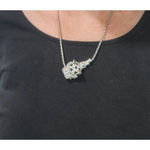 Rhinestone panther head pendant necklace Silver Photo 2