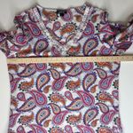 Lands' End  Paisley Embroidered Tunic Top Size XL Multicolor Lightweight Boho Fall Photo 11