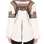 Free People  Snow Kisses Cream Embroidered Top Photo 3
