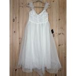 Lulus NWT  Forever Celebrated White Swiss Dot Ruched Tulle Midi Dress Size L Photo 1