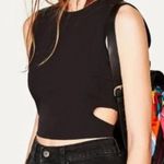 ZARA  black size medium crop tank top vest cutout with adjustable back strap Photo 0