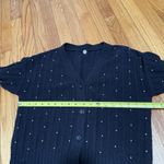 margaret o'leary  Black V-Neck Cardigan Sweater Pearl Beading Size Small Photo 7