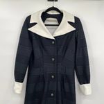 Vintage Coat Dress Black and White Contrasting Colors Long Womens Size 14 Photo 2