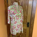 Gretchen Scott bright pink n green embroidered tunic Size M Photo 10