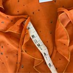 CAbi  Orange Sprinkle Size M Top Double Layer Chiffon Sleeveless V-Neck blouse Photo 6