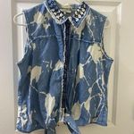 Guess  Jeans Women's Top Denim Tank Tie Button Blue Wash Large Photo 0