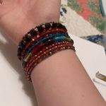 Women’s Stretchy Spiral Bracelet Cuff Beaded Multi Color Glass Bead Photo 3