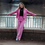 These Three Boutique Boutique Pink Pants Suit Two Piece Set Photo 0