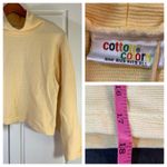 Cotton Colors Ribbed Turtleneck Top Pullover Casual Comfy Cropped Butter Yellow Size M Photo 11